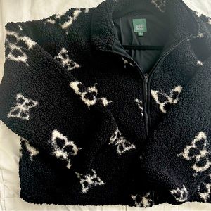 Full Zip Sherpa Butterfly Print Jacket from Wild Fable